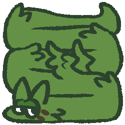 Icon for Cheet, showing a fluffy green worm with wings and a sleepy expression.